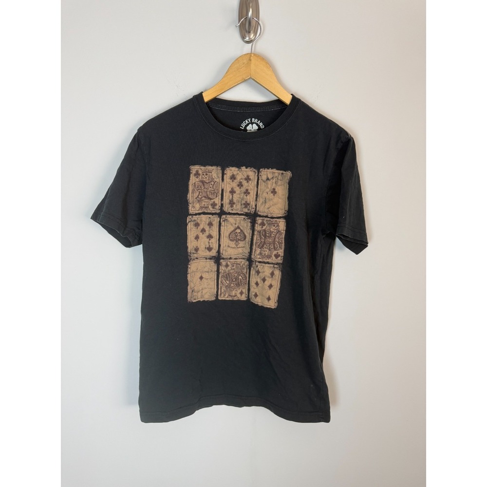 Lucky Brand‎ Poker Cards Men's M Black Short Sleeve Graphic Tee